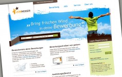 Die Startseite des Bewerberportals mit einem rundum frischen und luftigen Webdesign