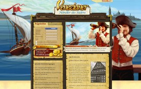 Seefahrer, Piraten und Entdecker - die Startseite von Venezianer macht Lust in See zu stechen.