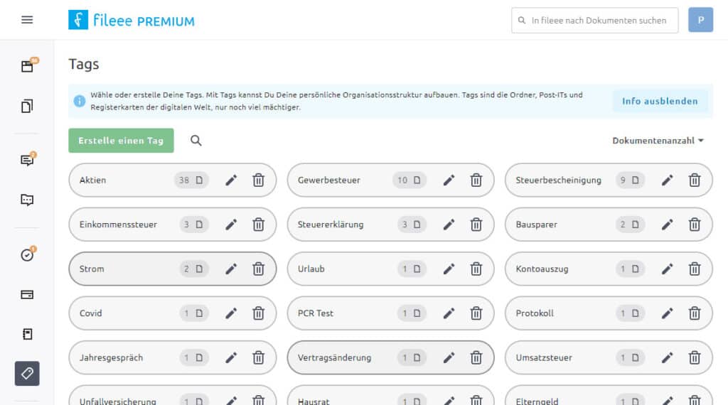 Fileee DMS Tagsystem