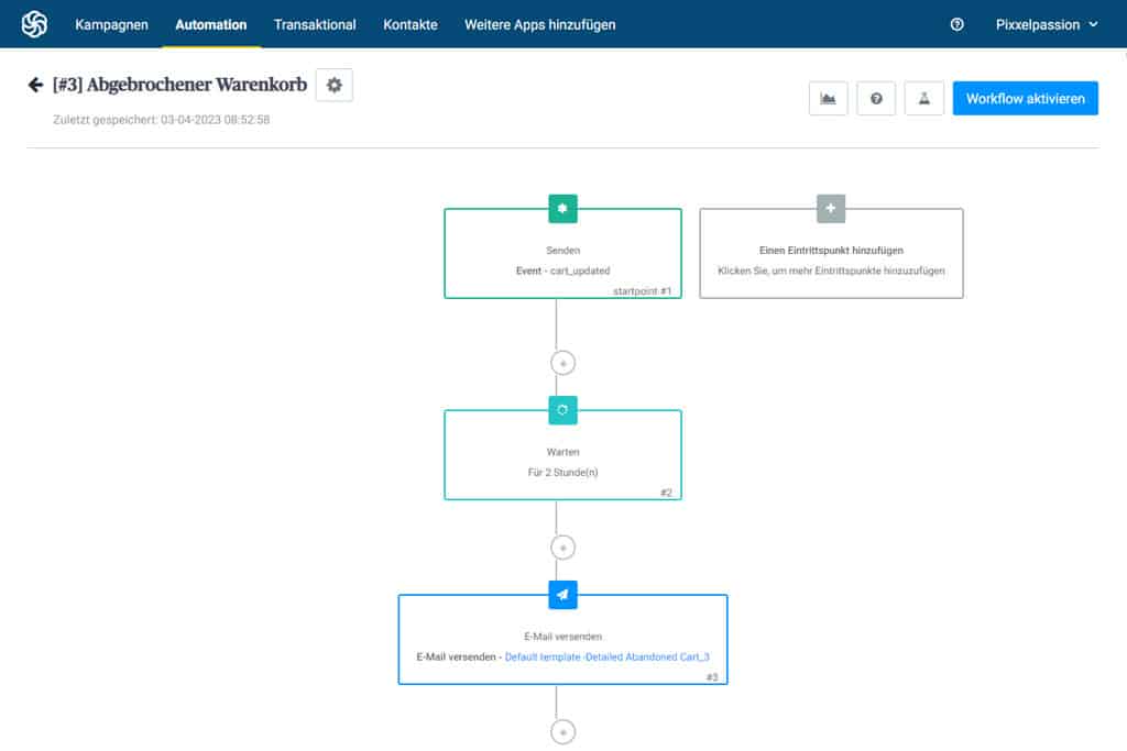 Automationen erstellen in Sendinblue 